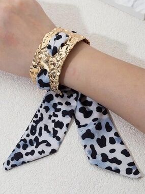 Hammered Gold Cuff Bracelet with holes for 🎀ribbons